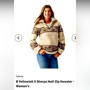 NWT Faherty brand x B.Yellowtail Cedar Ridge Pullover